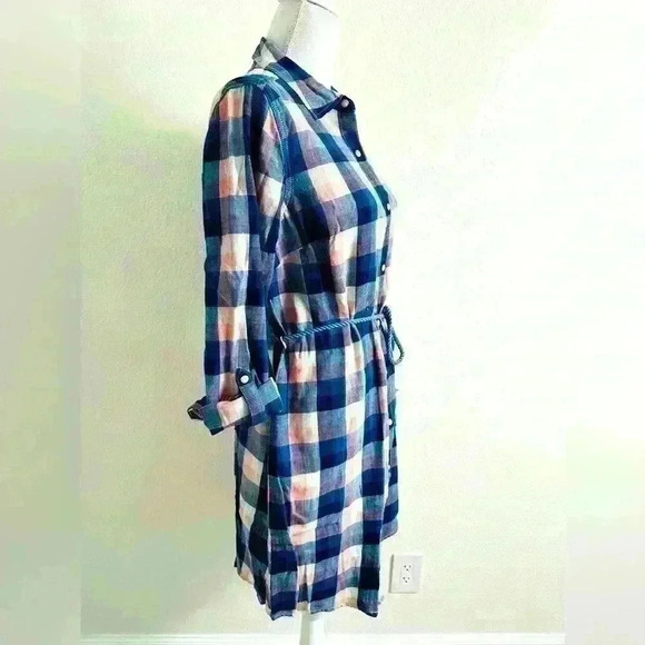 Tommy Hilfiger Long Sleeve Plaid Collared Dress Size Medium - Picture 3 of 9